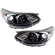 Driver and Passenger Side Headlights, with Bulbs, Halogen, AWD
