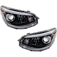 Driver and Passenger Side Headlights, with Bulbs, Halogen, Projector Type