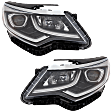 Driver and Passenger Side Headlights, with Bulbs, Halogen, USA Built Vehicle, For Models with Daytime Running Light, CAPA Certified