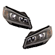 Driver and Passenger Side Headlights, with Bulbs, Halogen, For Models without Adaptive Headlights