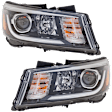 Driver and Passenger Side Headlights, with Bulbs, Halogen, For Models without LED Position Lamp, CAPA Certified
