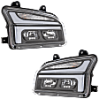 Driver and Passenger Side Headlights, with Bulbs, LED, Black