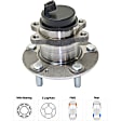 Rear, Driver and Passenger Side Wheel Hub, 5 Lugs, With Bearing, With Sensor, FWD