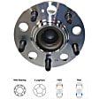 2013 Hyundai Sonata - Rear, Driver and Passenger Side Wheel Hub, FWD, 5 Lugs, With Bearing