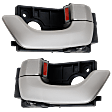 Front or Rear, Driver and Passenger Side Interior Door Handles, Gray, Without Key Hole