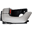 Front or Rear, Driver and Passenger Side Interior Door Handles, Gray, Without Key Hole