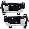 Front or Rear, Driver and Passenger Side Interior Door Handles, Chrome, Without Key Hole