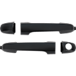 Front, Driver and Passenger Side Exterior Door Handles, Smooth Black, Driver Side - With Key Hole; Passenger Side - Without Key Hole