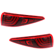 Driver and Passenger Side, Outer Tail Lights, with Bulbs, LED, Mounts on Body, CAPA CERTIFIED