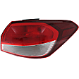 Passenger Side, Inner and Outer Halogen Tail Light, With bulb(s), OE Replacement
