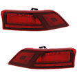 Driver and Passenger Side, Outer Tail Lights, with Bulbs, Halogen, Red Lens, CAPA Certified