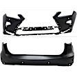 Front and Rear Primed Bumper Cover
