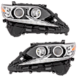 Driver and Passenger Side Headlights, with Bulbs, Halogen/LED Combo, with LED high beam