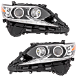 Driver and Passenger Side Headlights, without Bulbs, LED, For Models without Adaptive Headlights