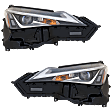 Driver and Passenger Side Headlights, with Bulbs, LED, For Models with Single Beam Headlights, without Fog Light
