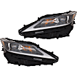 Driver and Passenger Side Headlights, with Bulbs, LED, Canada Built Vehicle, For models without Headlights Washers, Single beam Headlights