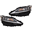 Driver and Passenger Side Headlights, with Bulbs, LED, Canada Built Vehicle, For models without Headlights Washers, Single beam Headlights, CAPA Certified
