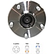 4-Wheel Set Front and Rear, Driver and Passenger Side Wheel Hubs, Without Bearing, Lug nuts are not included, RWD