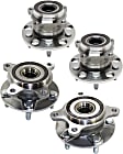 Front and Rear, Driver and Passenger Side Wheel Hub, 5 Lugs, With Bearing, AWD