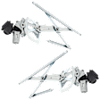 Front, Driver and Passenger Side Power Window Regulator, With Motor