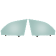 Front, Driver and Passenger Side Door Glasses, Green Tint, Replaces NAGS Number FD24615GTY FD24616GTY