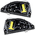 Rear, Driver and Passenger Side Power Window Regulator, With Motor