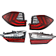Driver and Passenger Side, Inner and Outer Tail Lights, with Bulbs, Halogen/LED Combo, For Models with Standard Type Tail Light