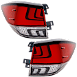 Driver and Passenger Side, Outer Tail Lights, With bulb(s), LED, Clear and Red Lens