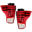 Driver and Passenger Side LED Tail Light, With bulb(s), Clear & Red Lens