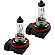 Driver and Passenger Side Halogen H11 Headlight Bulb Low and High Beam, Set of 2