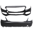 Sedan Front and Rear Primed Bumper Cover 2.0L, 4Cyl, Without parking aid sensor holes, Without tow hook hole, CAPA Certified