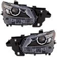 Driver and Passenger Side LED Headlight, With bulb(s), OE Replacement
