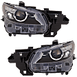 Driver and Passenger Side Headlights, with Bulbs, LED, For Models without Adaptive Headlights, CAPA Certified