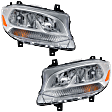 2019-2022 Mercedes Benz Sprinter 2500 - Driver and Passenger Side Headlights, with Bulbs, Halogen, Extended/Standard Cargo Van