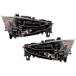 Driver and Passenger Side Headlights, with Bulbs, LED, For Models with Adaptive Headlights, CAPA Certified