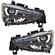 Driver and Passenger Side Headlights, with Bulbs, LED, For Models with Adaptive Headlights