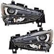 Driver and Passenger Side Headlights, with Bulbs, LED, For Models with Adaptive Headlights, CAPA Certified