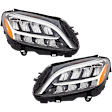 Driver and Passenger Side Headlights, with Bulbs, LED, For Models without Adaptive Headlights, CAPA CERTIFIED