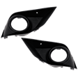 Front, Driver and Passenger Side Fog Light Trims, Textured Black