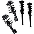 Front and Rear, Driver and Passenger Side Fully Loaded Struts, Coupe, FLEX/GAS, FWD, with Front Coil Spring, with Rear Coil Spring