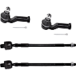 Front, Driver and Passenger Side, Inner and Outer Tie Rod Ends, Power Steering