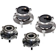 Front and Rear, Driver and Passenger Side Wheel Hub, 5 Lugs, With Bearing