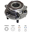 Front and Rear, Driver and Passenger Side Wheel Hub, 5 Lugs, With Bearing