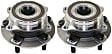 2-Wheel Set Front, Driver and Passenger Side Wheel Hubs, With Bearing, 5 x 4.5 in. Bolt Pattern, AWD