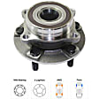 2-Wheel Set Front, Driver and Passenger Side Wheel Hubs, With Bearing, 5 x 4.5 in. Bolt Pattern, AWD