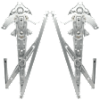 Front, Driver and Passenger Side Window Regulators, Power, Without Motor
