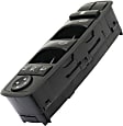 Front, Driver and Passenger Side Window Switches, Black, 1-Button