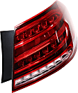 Driver and Passenger Side, Outer LED Tail Light, With bulb(s), Red Lens, CAPA Certified
