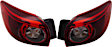 Driver and Passenger Side, Inner and Outer Tail Lights, with Bulbs, LED, Hatchback, Mounts on Body