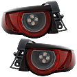 Driver and Passenger Side Tail Lights, with Bulbs, LED, Hatchback, For Models Without Signature Light, CAPA Certified
